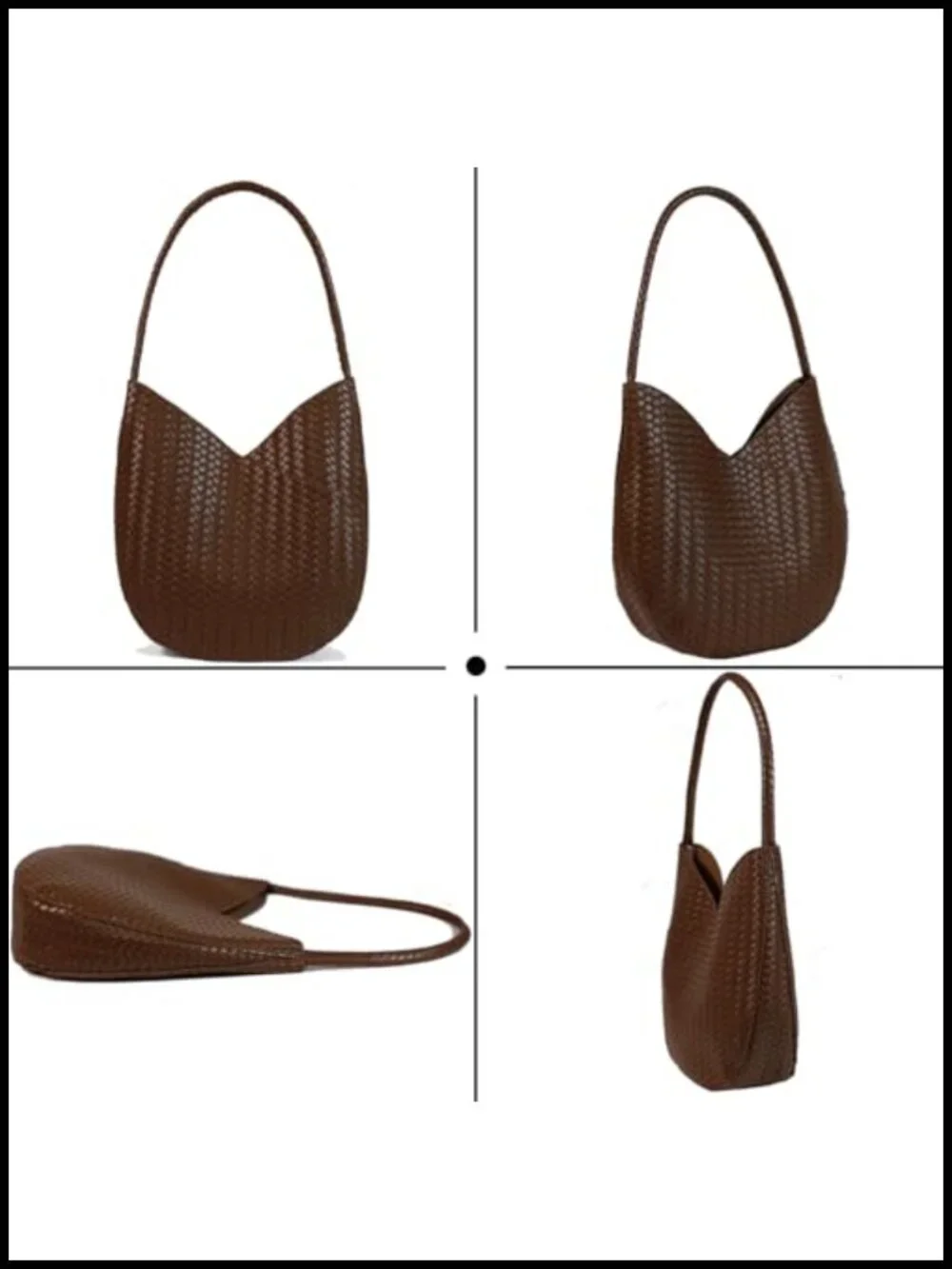 Imitation Woven Leather Hobo Bag Tote Shoulder Bag